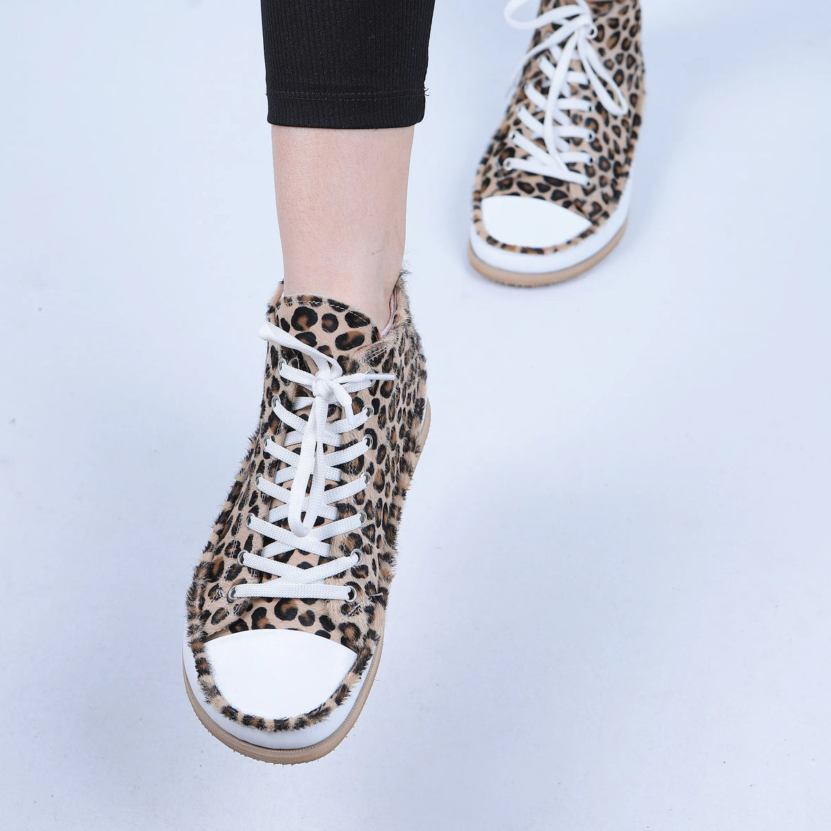 Hair Barefoot Long Boots Converse Shoes – Eva Outsole – Leopard