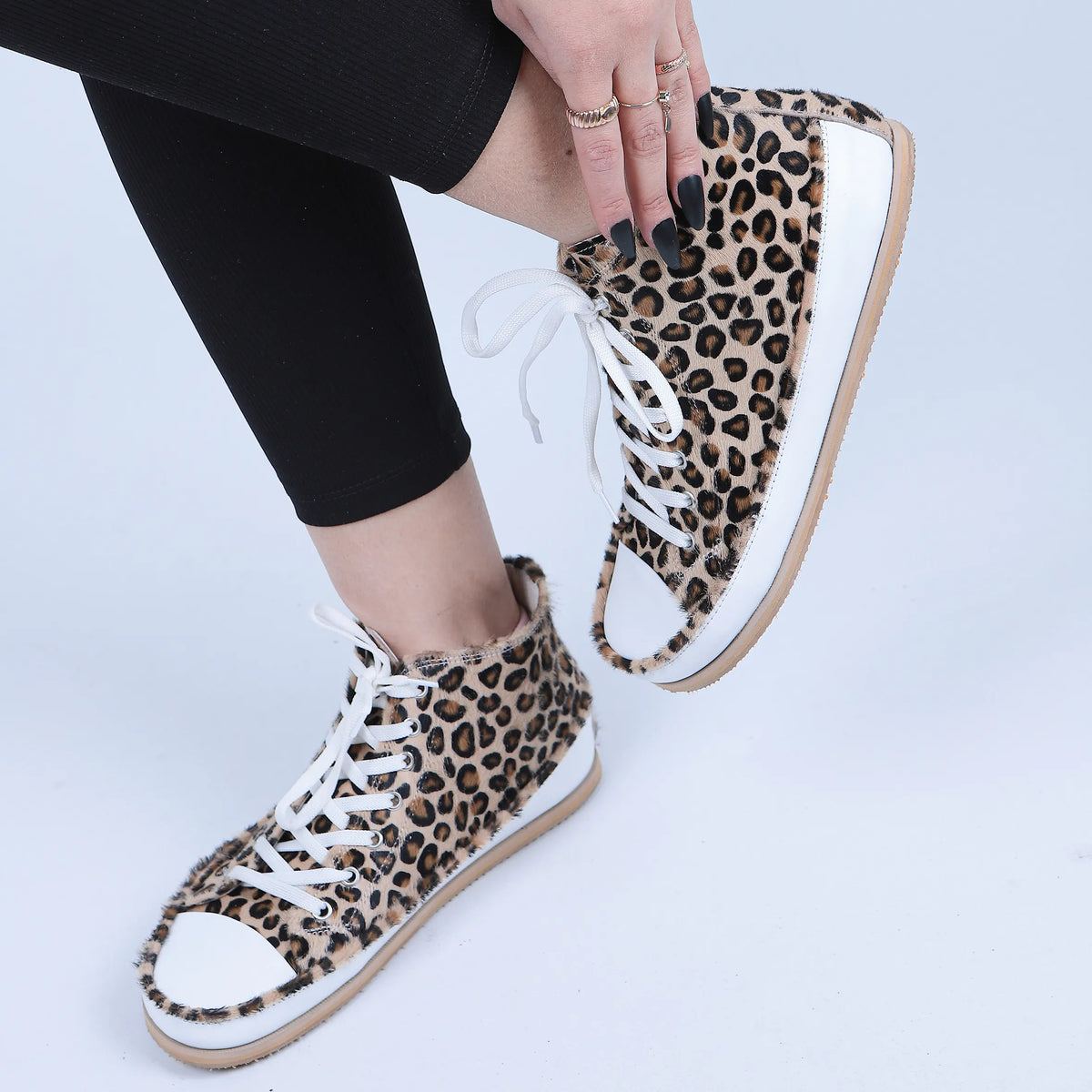 Hair Barefoot Long Boots Converse Shoes – Eva Outsole – Leopard