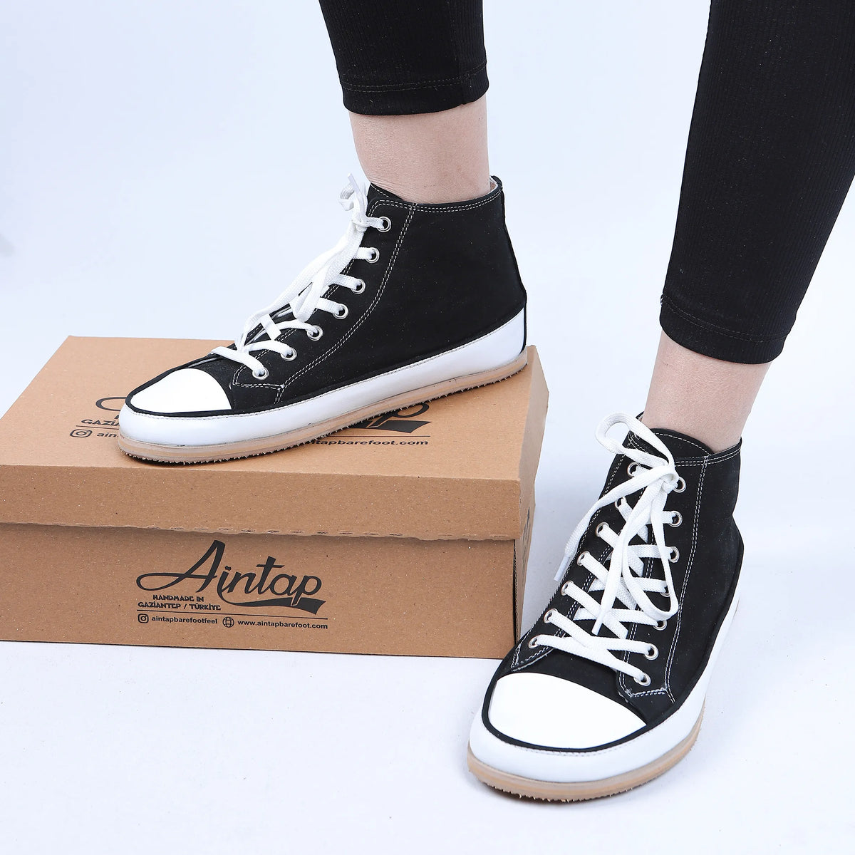Nubuck Barefoot Long Boots Converse Shoes – Eva Outsole – Black