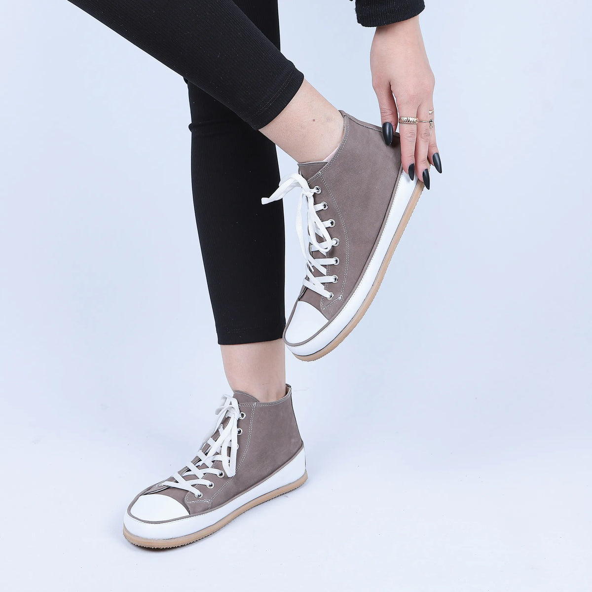 Nubuck Barefoot Long Boots Converse Shoes – Eva Outsole – Smoked