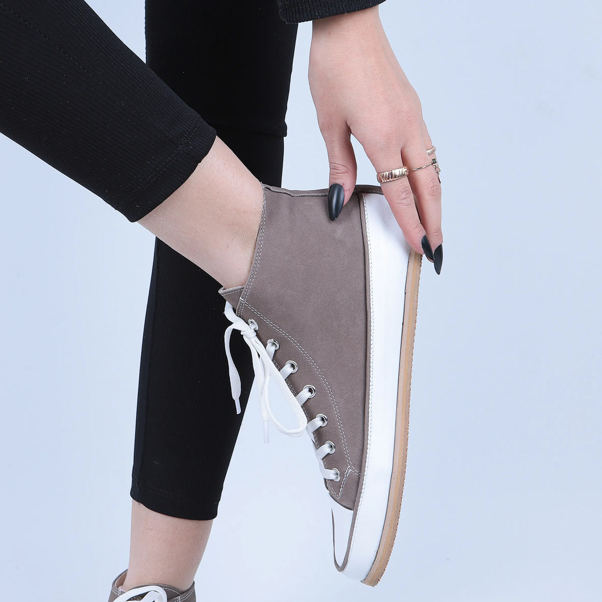 Nubuck Barefoot Long Boots Converse Shoes – Eva Outsole – Smoked