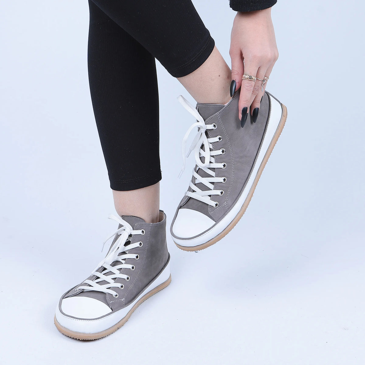 Nubuck Barefoot Long Boots Converse Shoes – Eva Outsole – Gray