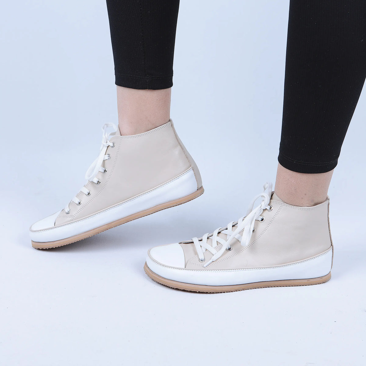 Smooth Barefoot Long Boots Converse Shoes – Eva Outsole – Cream