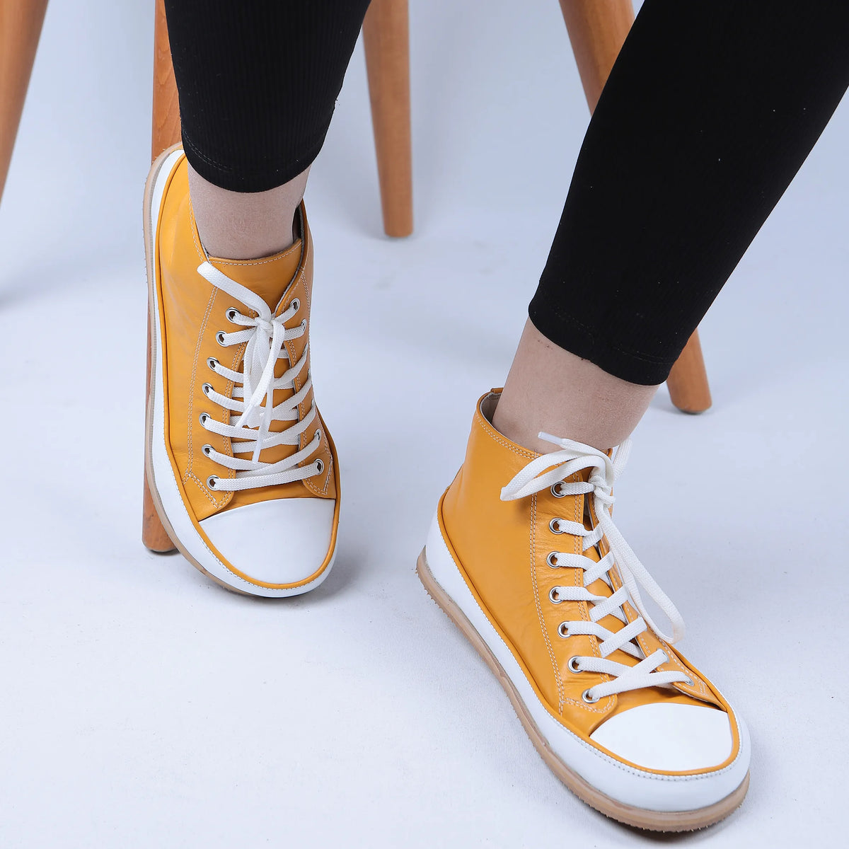 Smooth Barefoot Long Boots Converse Shoes – Eva Outsole – Mustard