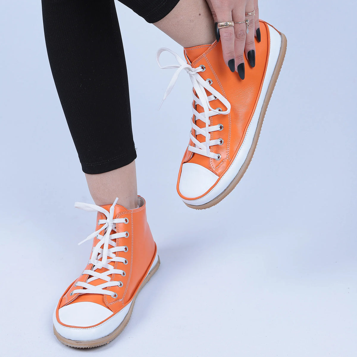 Smooth Barefoot Long Boots Converse Shoes – Eva Outsole – Orange