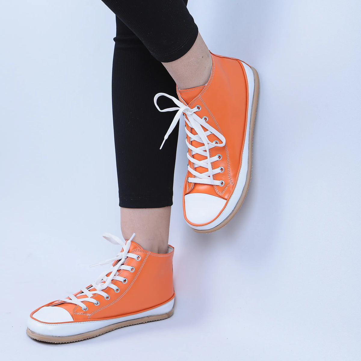 Smooth Barefoot Long Boots Converse Shoes – Eva Outsole – Orange