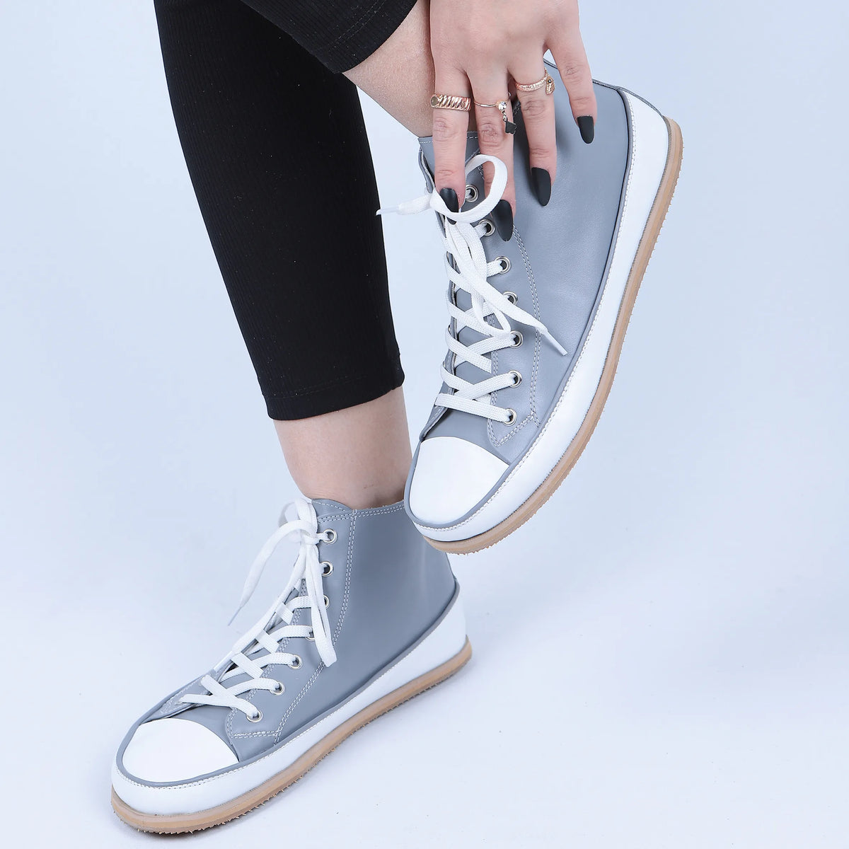 Smooth Barefoot Long Boots Converse Shoes – Eva Outsole – Gray