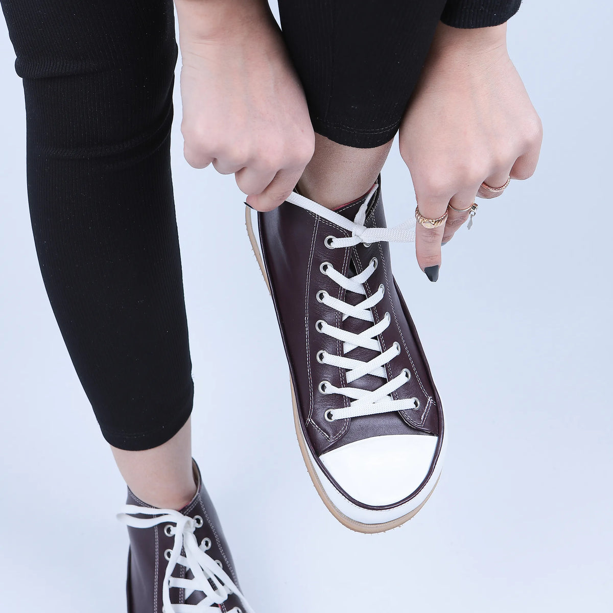Smooth Barefoot Long Boots Converse Shoes – Eva Outsole – Burgundy