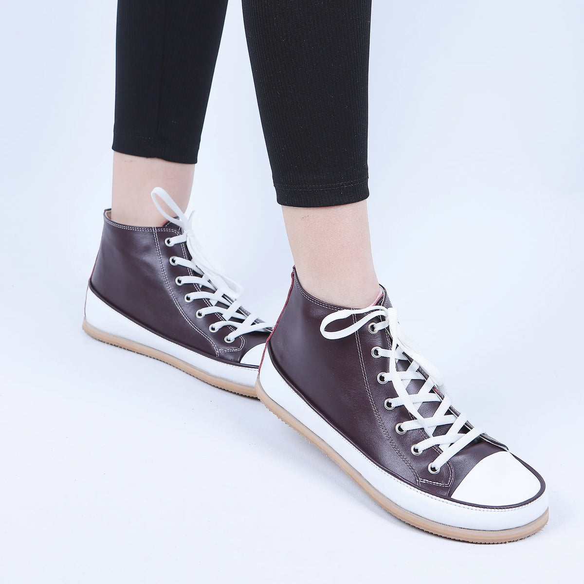 Smooth Barefoot Long Boots Converse Shoes – Eva Outsole – Burgundy
