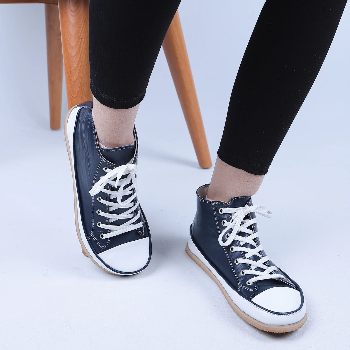 Smooth Barefoot Long Boots Converse Shoes – Eva Outsole – Navy Blue