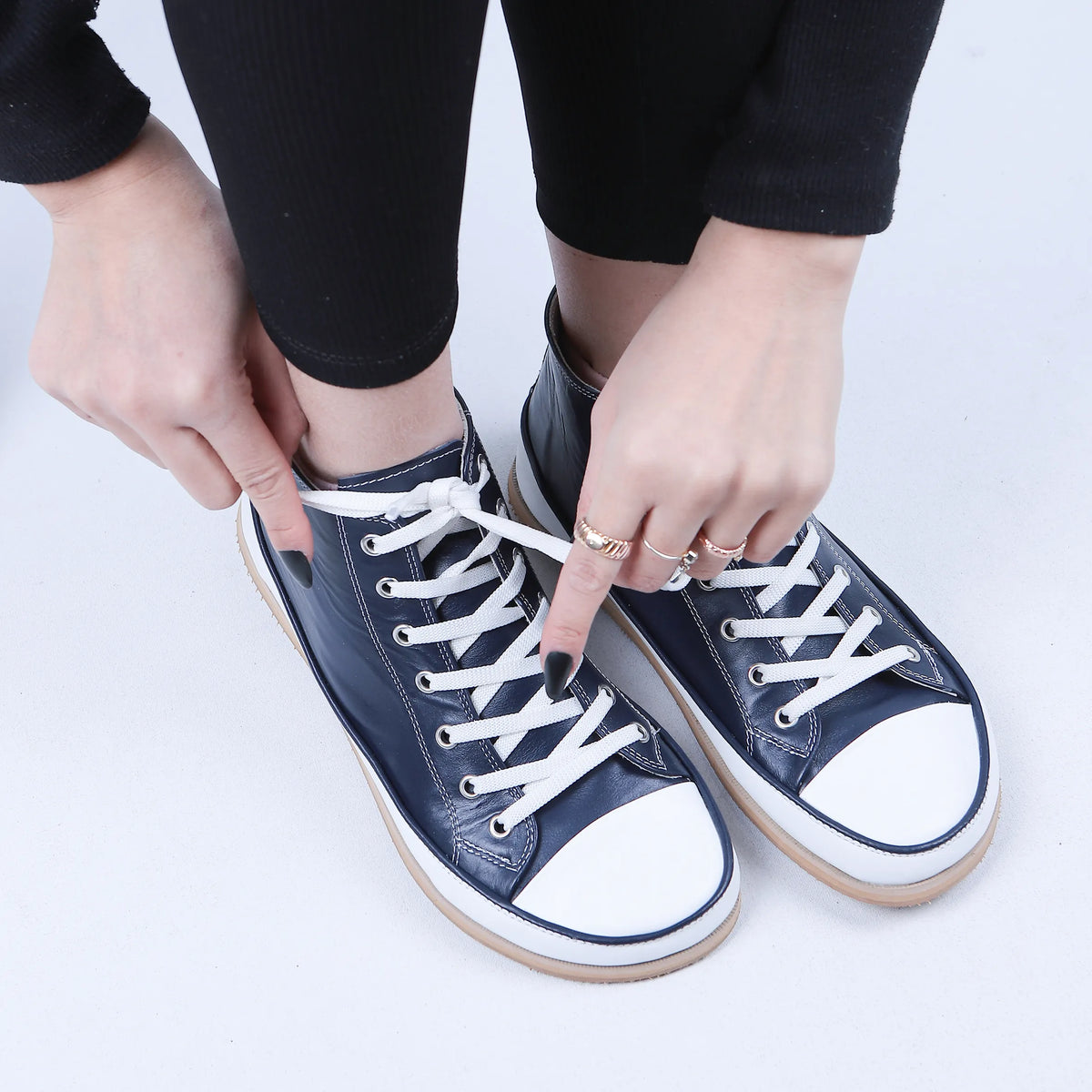 Smooth Barefoot Long Boots Converse Shoes – Eva Outsole – Navy Blue