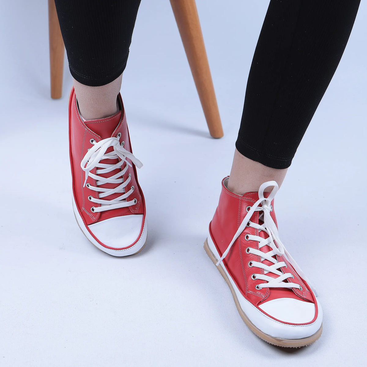 Smooth Barefoot Long Boots Converse Shoes – Eva Outsole – Red
