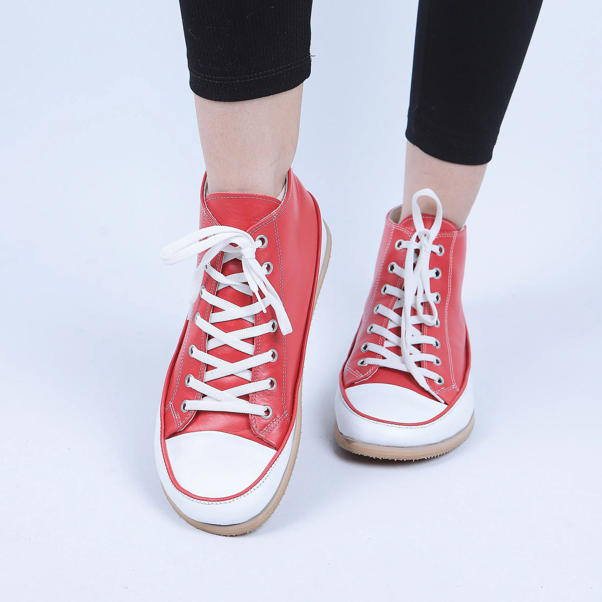 Smooth Barefoot Long Boots Converse Shoes – Eva Outsole – Red