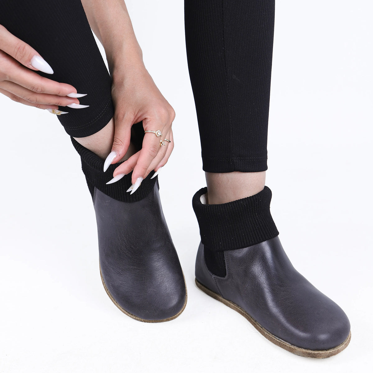 Crazy Barefoot Socks Chelsea Shoes – Classic Sole — Leather Sole – Black