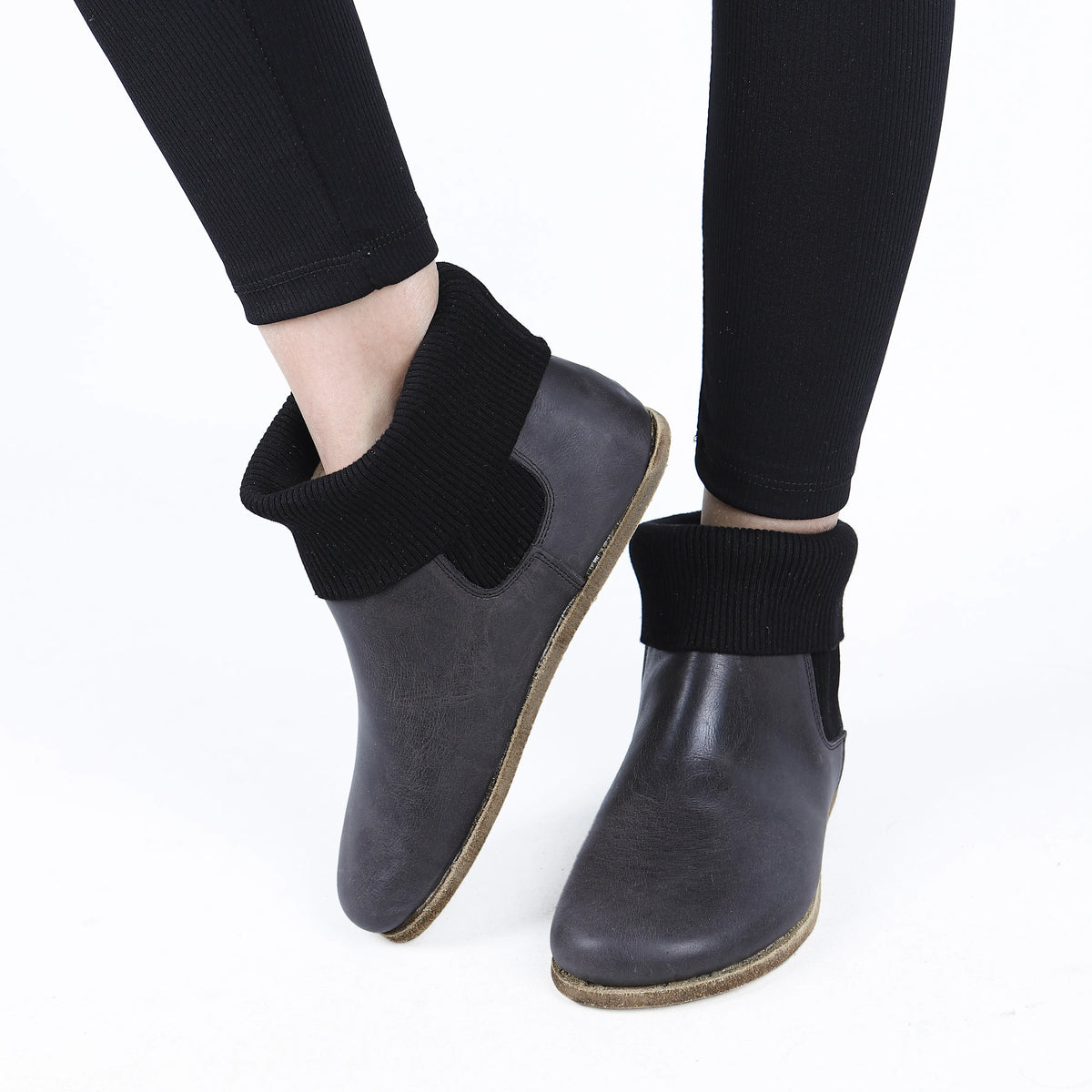 Crazy Barefoot Socks Chelsea Shoes – Classic Sole — Leather Sole – Black
