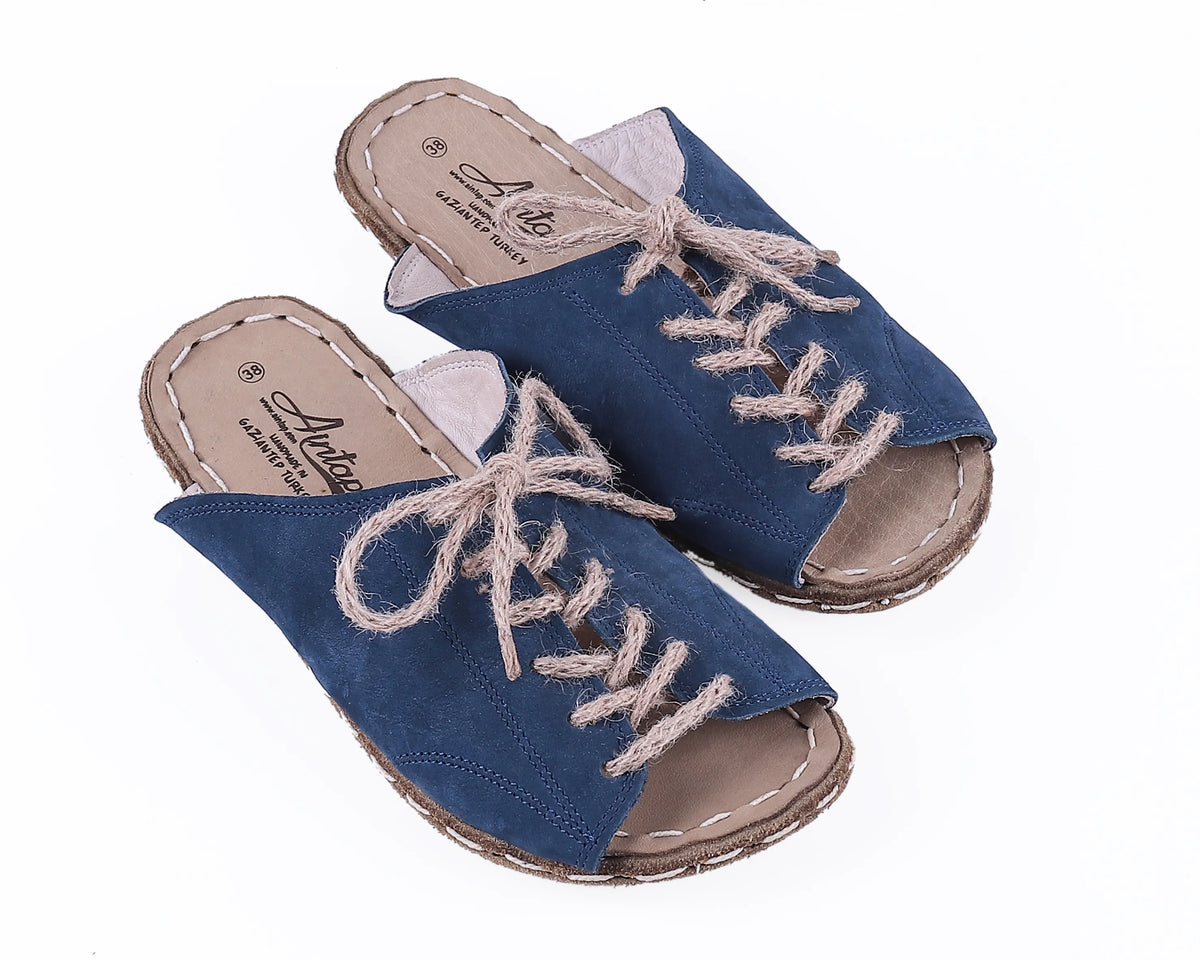 Nubuck Barefoot Laces Sandals Shoes — Leather Sole – Jeans