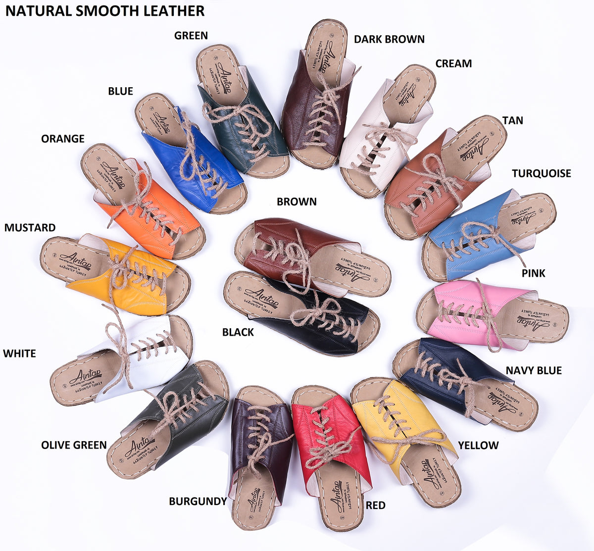 Smooth Barefoot Laces Sandals Shoes — Leather Sole – Turquoise