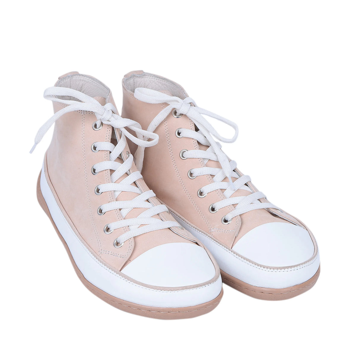 Nubuck Barefoot Long Boots Converse Shoes – 6mm Rubber Sole – Cream