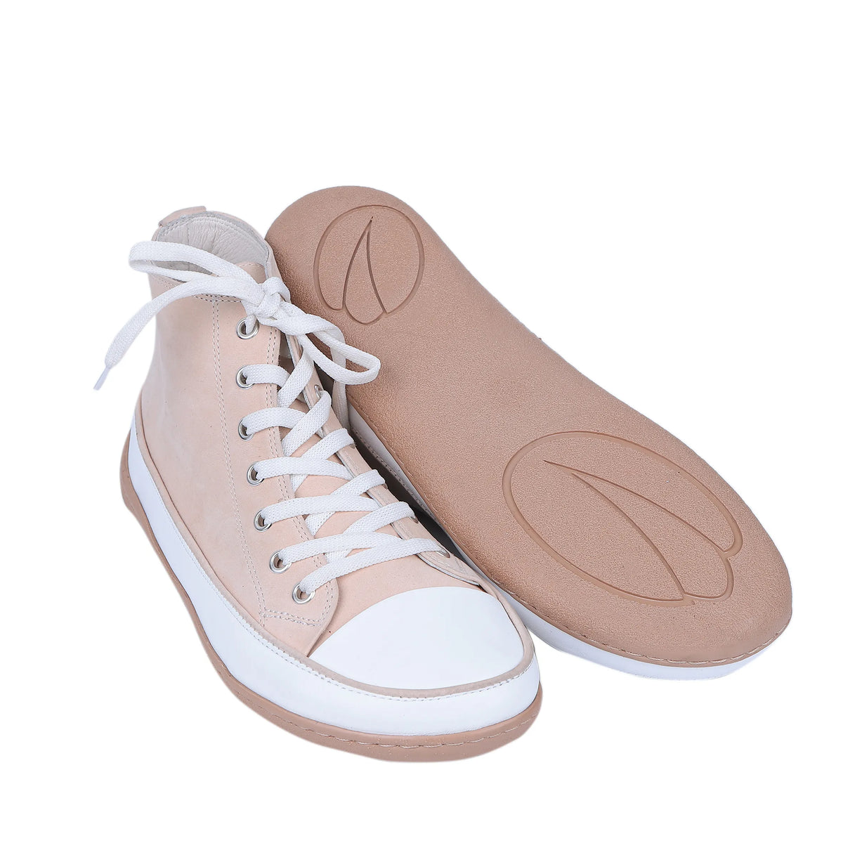 Nubuck Barefoot Long Boots Converse Shoes – 6mm Rubber Sole – Cream