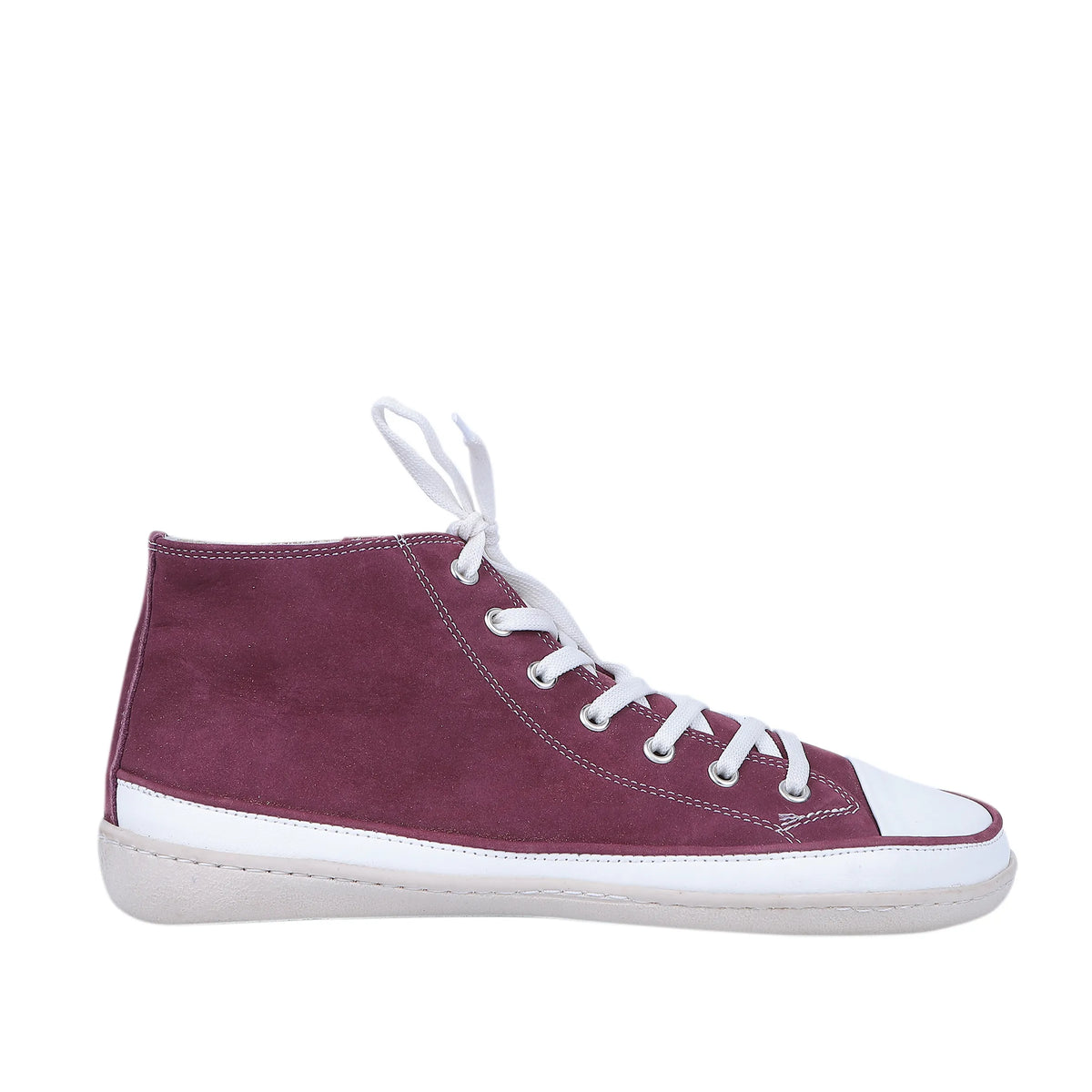 Nubuck Barefoot Long Boots Converse Shoes – 6mm Rubber Sole – Burgundy