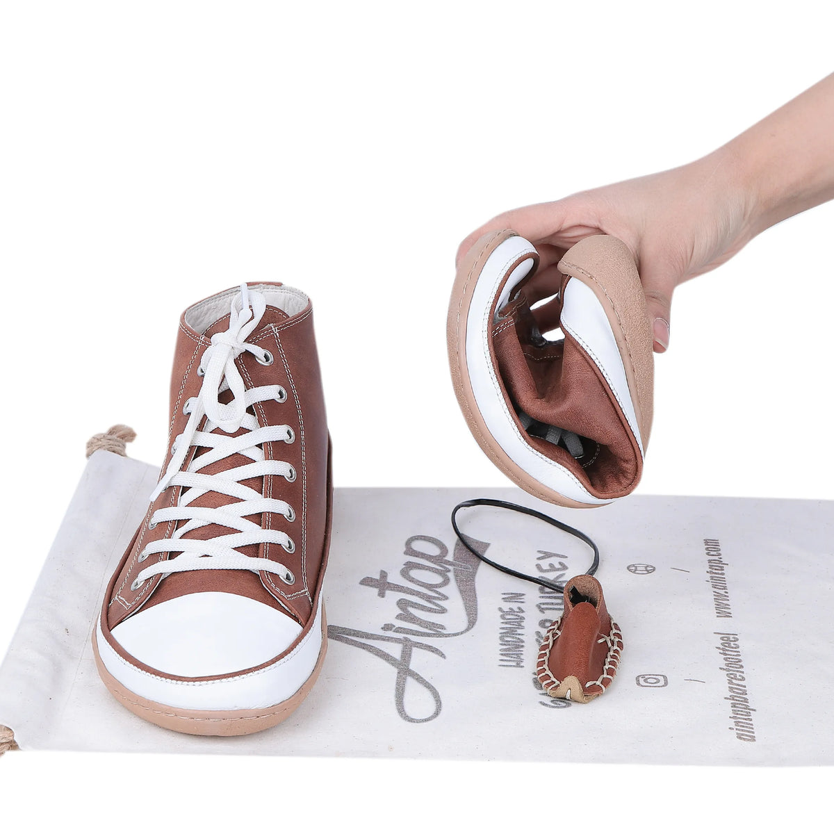 Crazy Barefoot Long Boots Converse Shoes – 6mm Rubber Sole – Brown