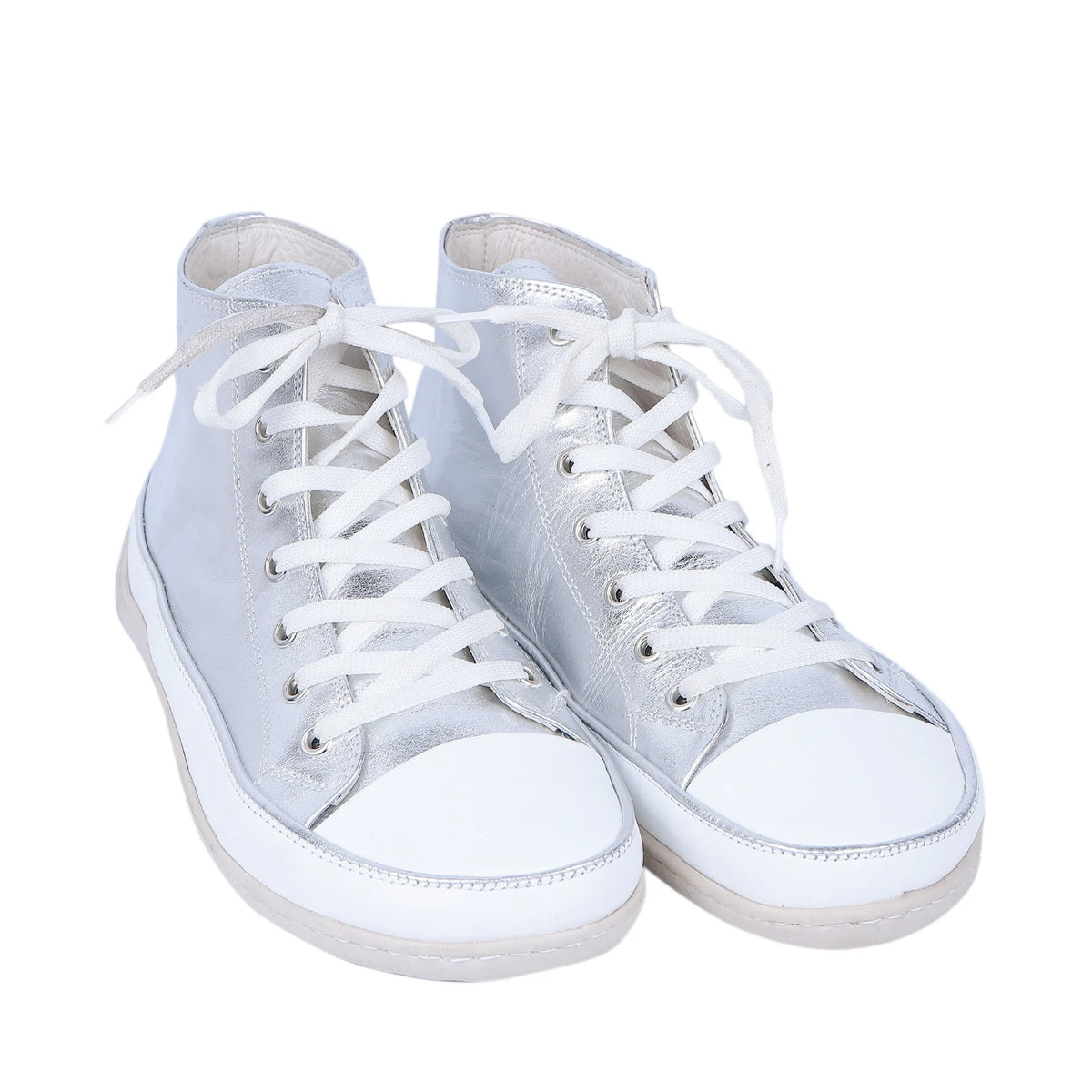Bright Barefoot Long Boots Converse Shoes – 6mm Rubber Sole – Silver