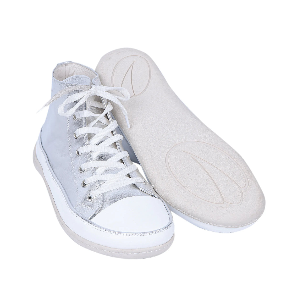 Bright Barefoot Long Boots Converse Shoes – 6mm Rubber Sole – Silver