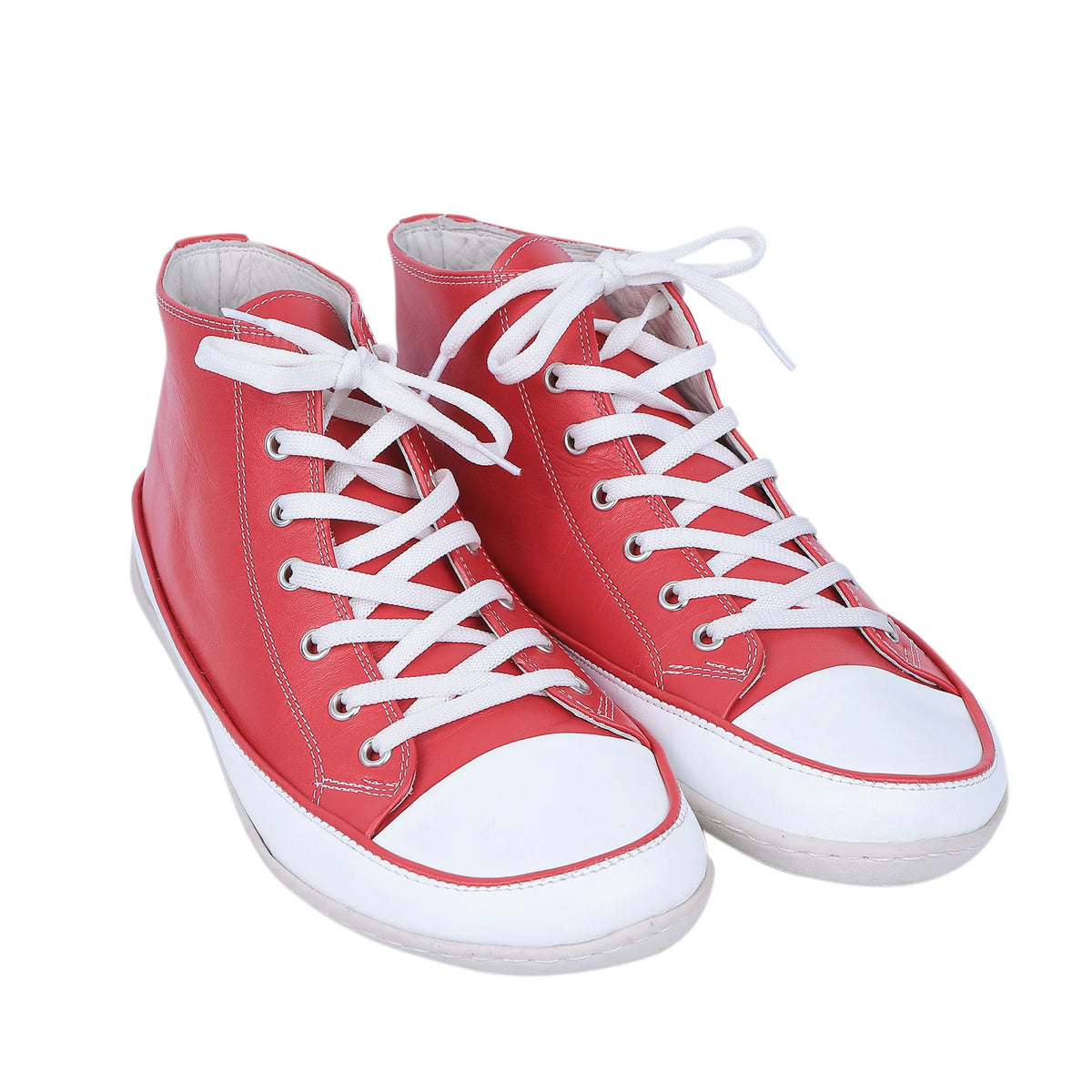 Smooth Barefoot Long Boots Converse Shoes – 6mm Rubber Sole – Red
