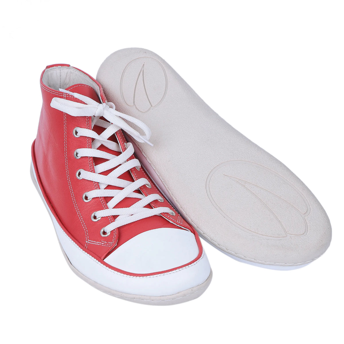 Smooth Barefoot Long Boots Converse Shoes – 6mm Rubber Sole – Red