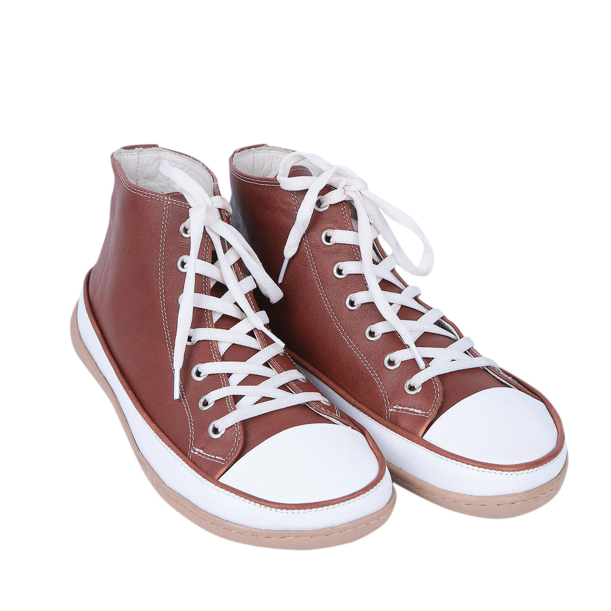 Smooth Barefoot Long Boots Converse Shoes – 6mm Rubber Sole – Brown