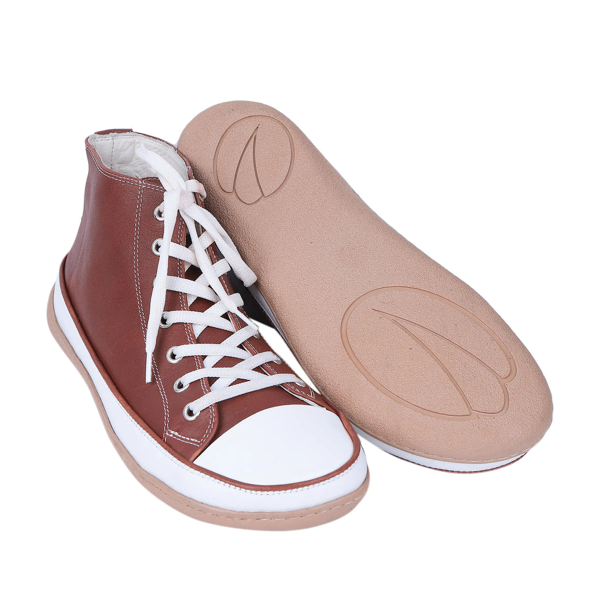 Smooth Barefoot Long Boots Converse Shoes – 6mm Rubber Sole – Brown