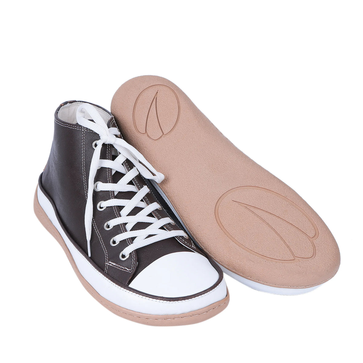 Smooth Barefoot Long Boots Converse Shoes – 6mm Rubber Sole – Dark Brown