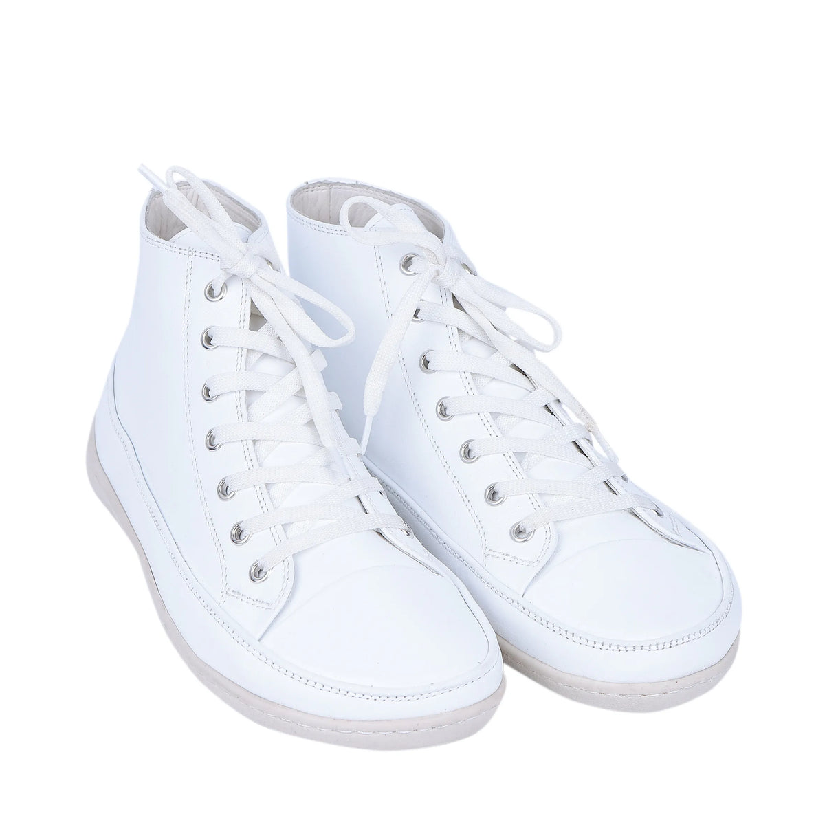 Smooth Barefoot Long Boots Converse Shoes – 6mm Rubber Sole – Full White