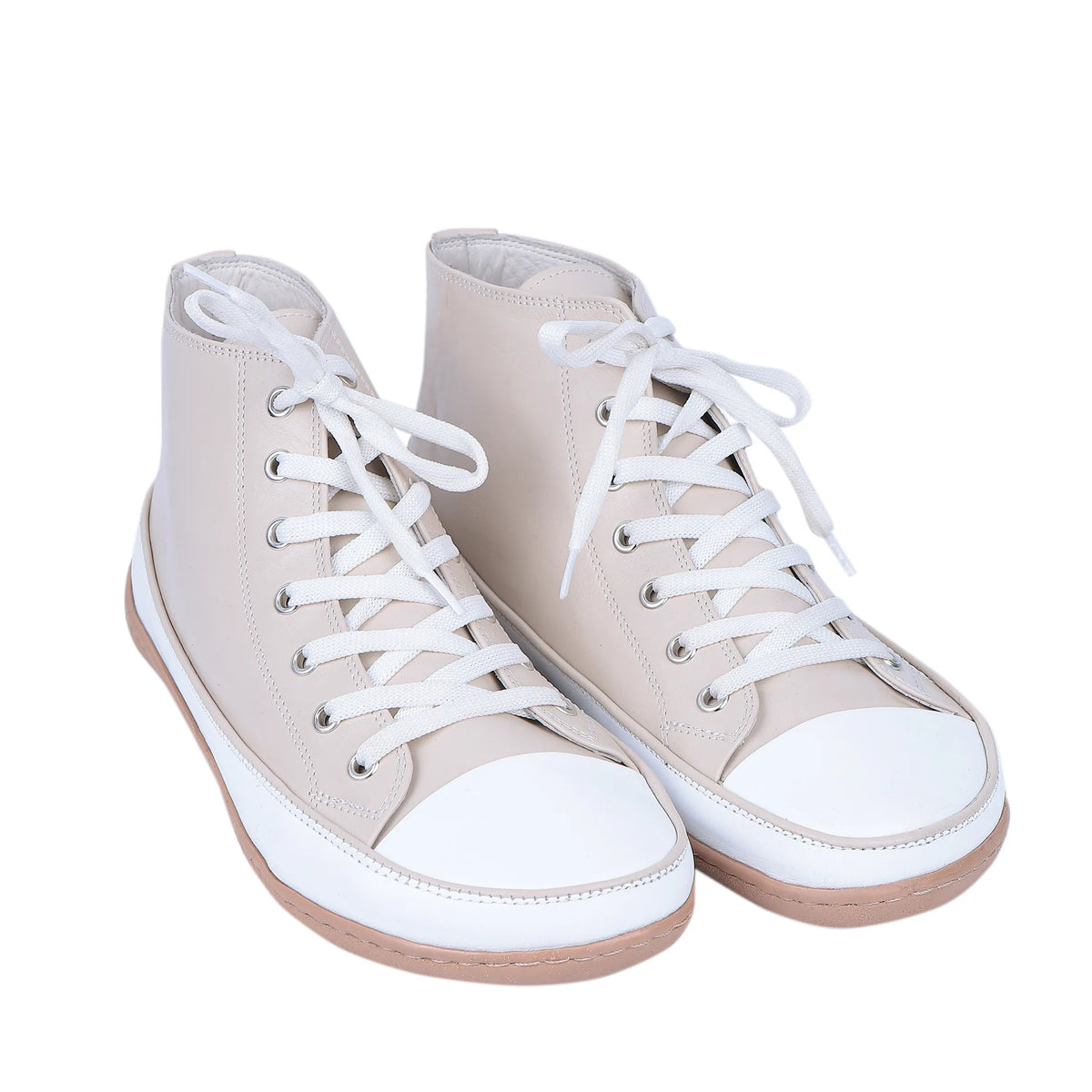 Smooth Barefoot Long Boots Converse Shoes – 6mm Rubber Sole – Cream