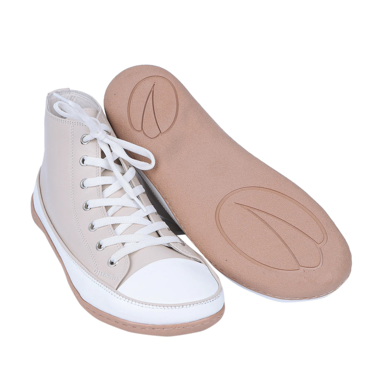 Smooth Barefoot Long Boots Converse Shoes – 6mm Rubber Sole – Cream