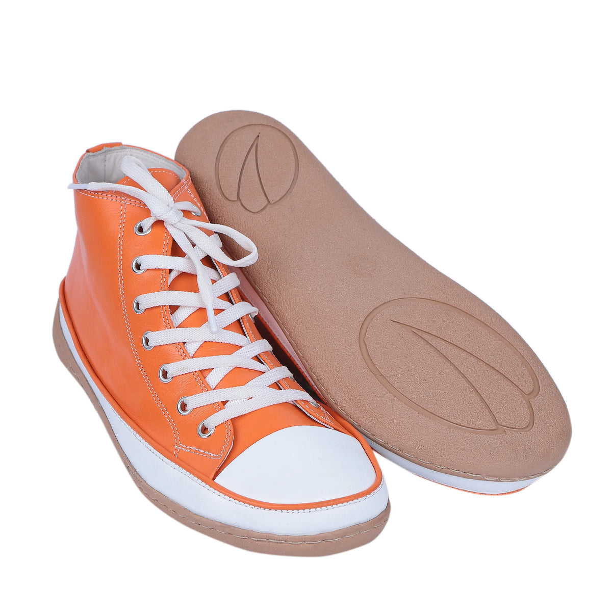Smooth Barefoot Long Boots Converse Shoes – 6mm Rubber Sole – Orange