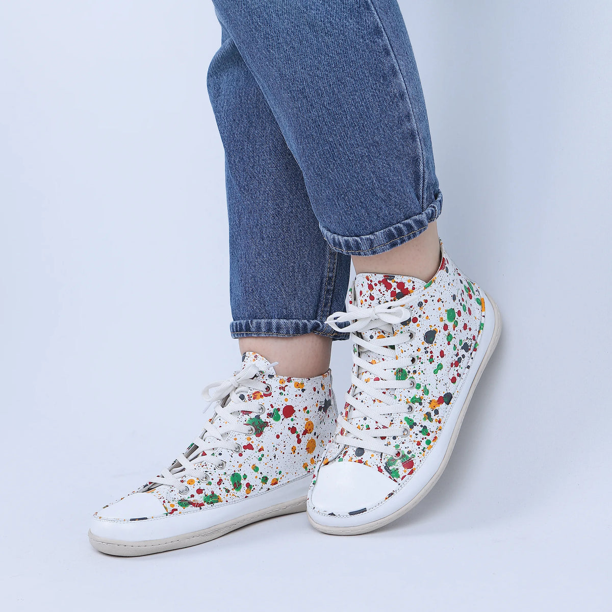 Splanter Barefoot Long Boots Converse Shoes – 6mm Rubber Sole – White