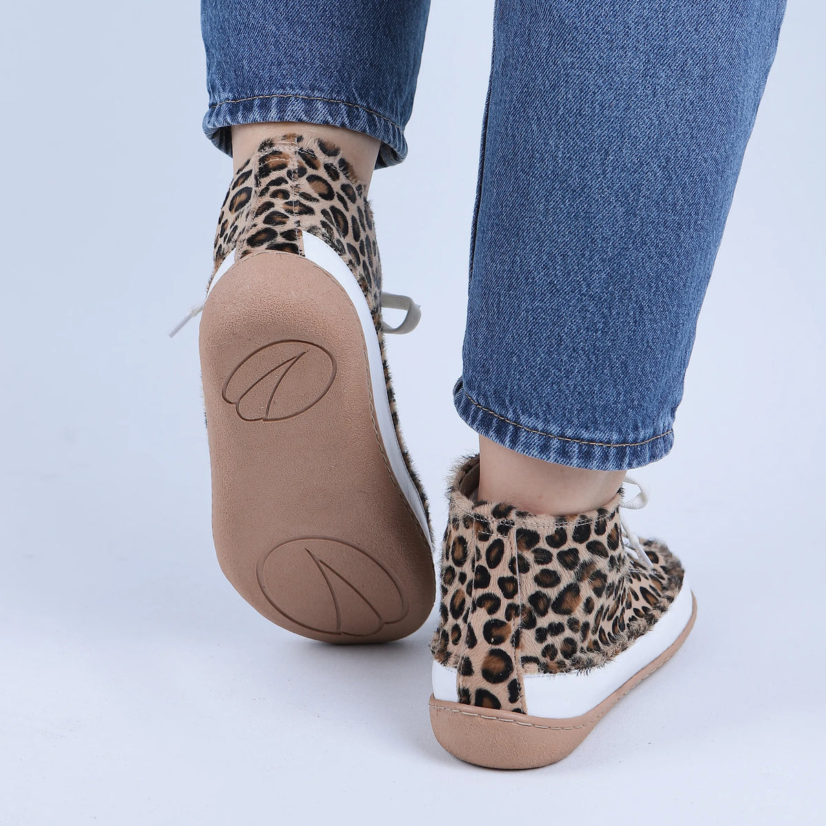 Hair Barefoot Long Boots Converse Shoes – 6mm Rubber Sole – Leopard