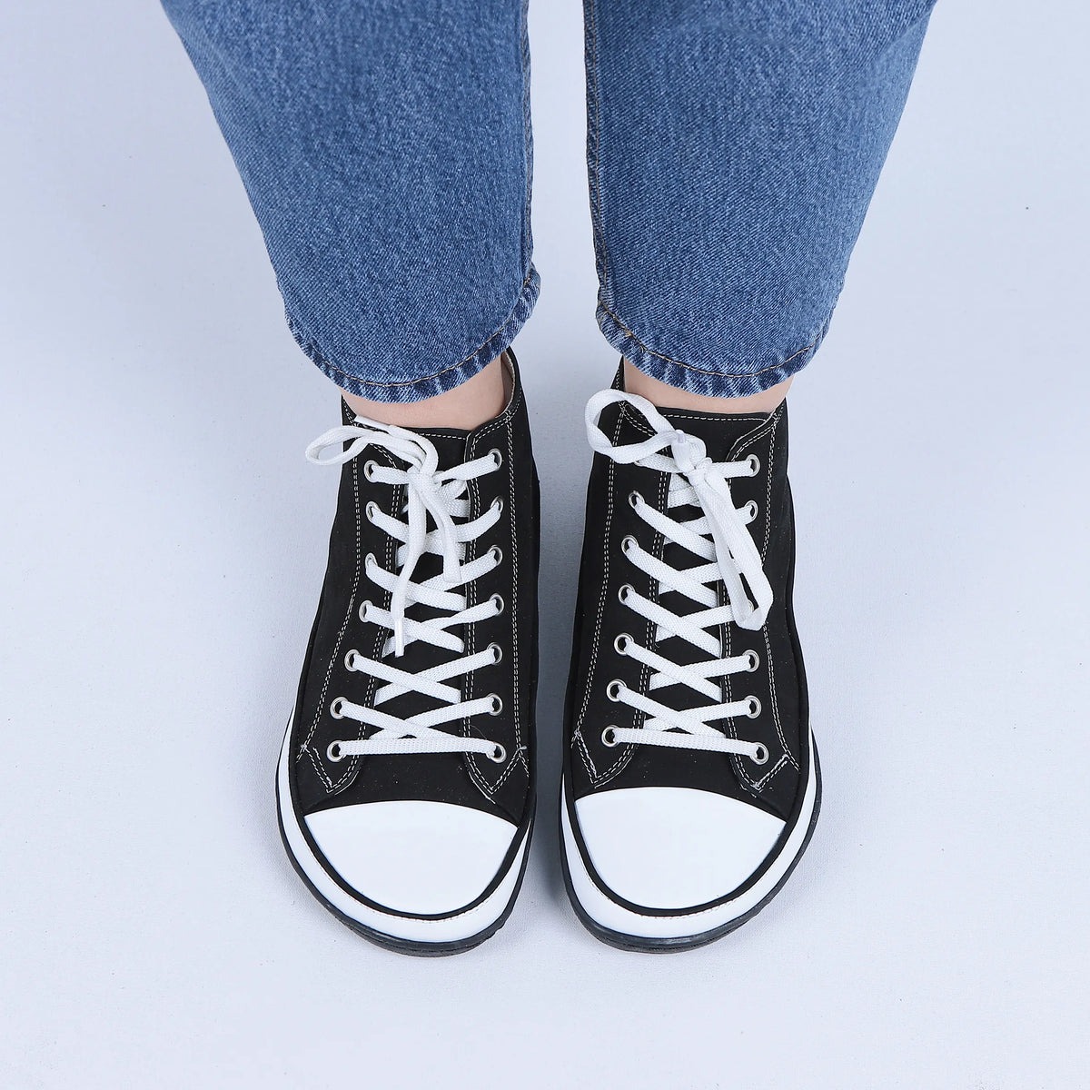 Nubuck Barefoot Long Boots Converse Shoes – 6mm Rubber Sole – Black