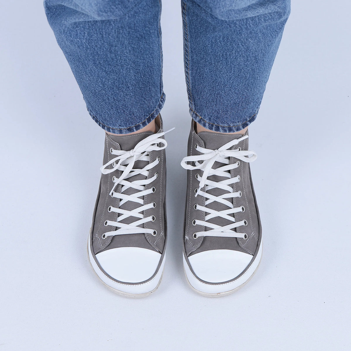 Nubuck Barefoot Long Boots Converse Shoes – 6mm Rubber Sole – Gray