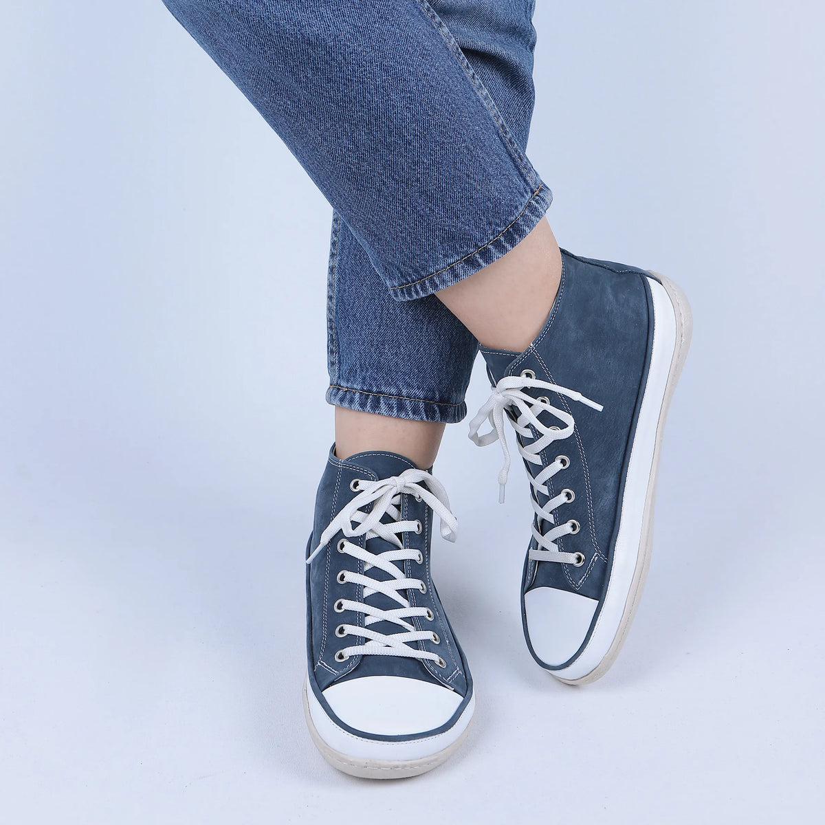 Nubuck Barefoot Long Boots Converse Shoes – 6mm Rubber Sole – Jeans
