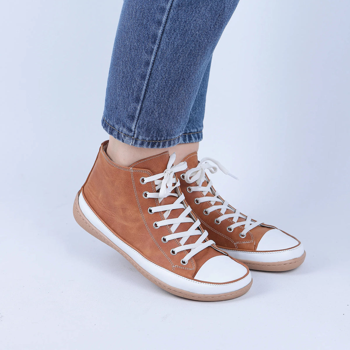 Crazy Barefoot Long Boots Converse Shoes – 6mm Rubber Sole – Honey Camel