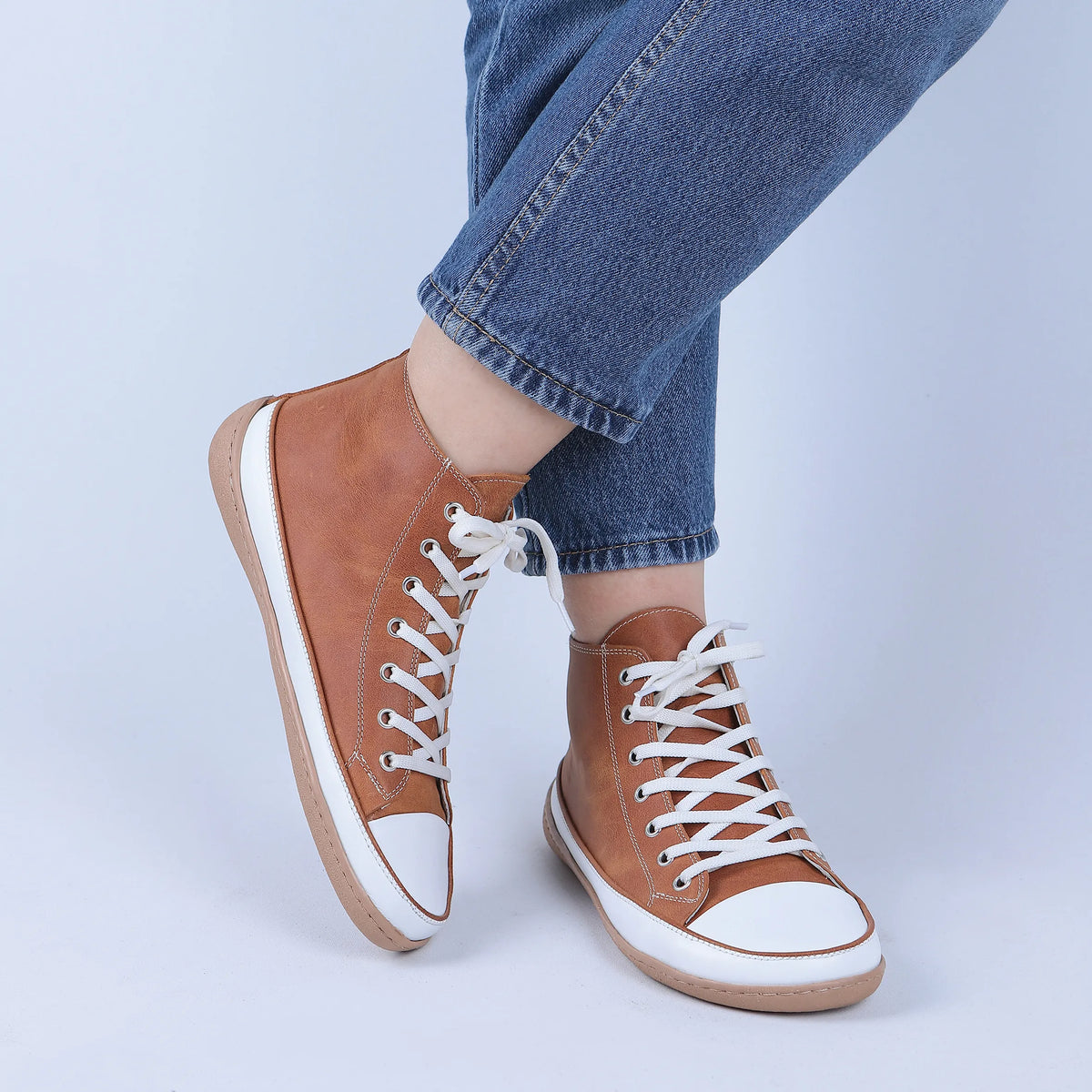 Crazy Barefoot Long Boots Converse Shoes – 6mm Rubber Sole – Honey Camel