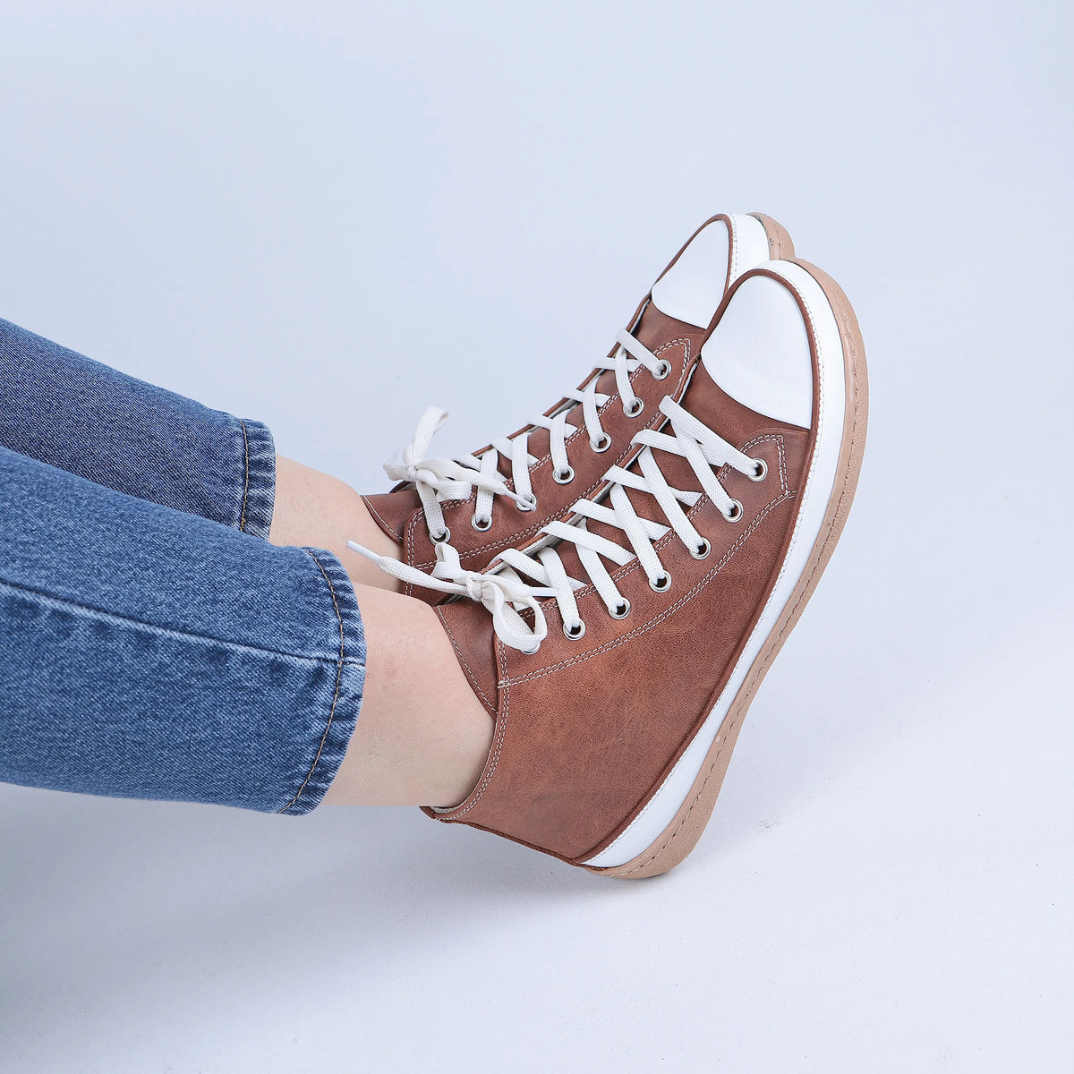 Crazy Barefoot Long Boots Converse Shoes – 6mm Rubber Sole – Brown