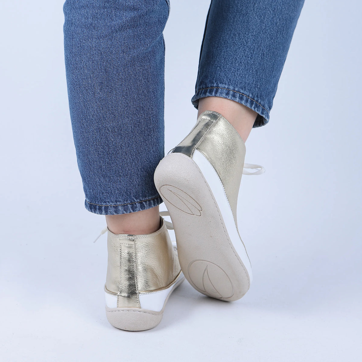 Bright Barefoot Long Boots Converse Shoes – 6mm Rubber Sole – Gold
