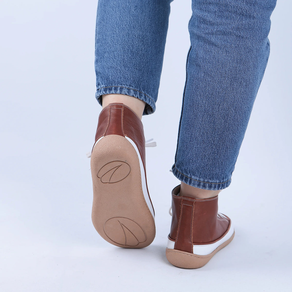 Smooth Barefoot Long Boots Converse Shoes – 6mm Rubber Sole – Brown
