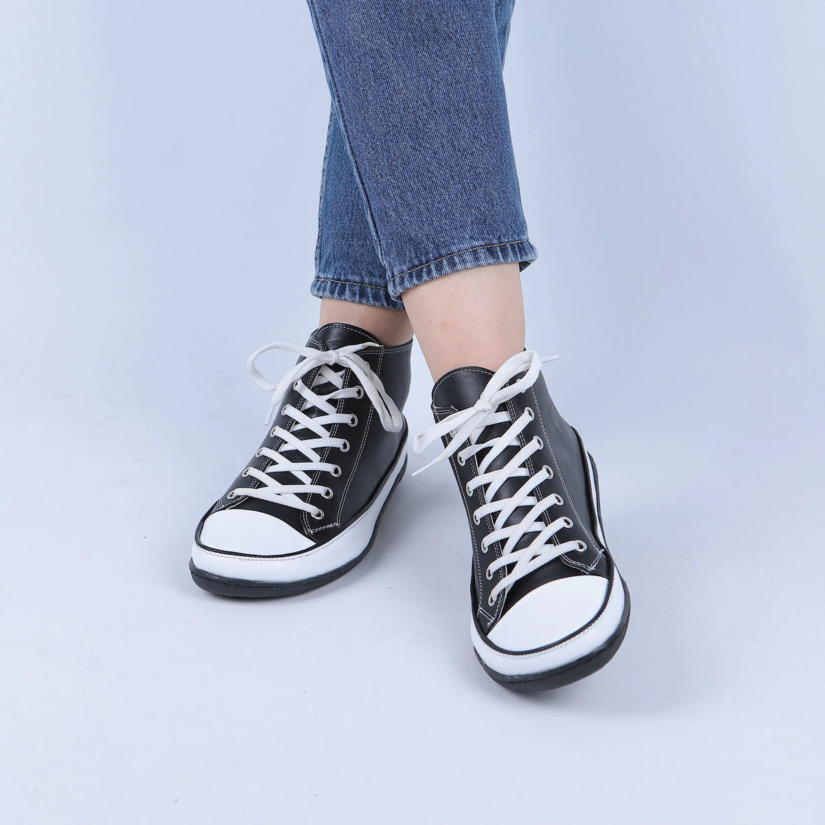 Smooth Barefoot Long Boots Converse Shoes – 6mm Rubber Sole – Black