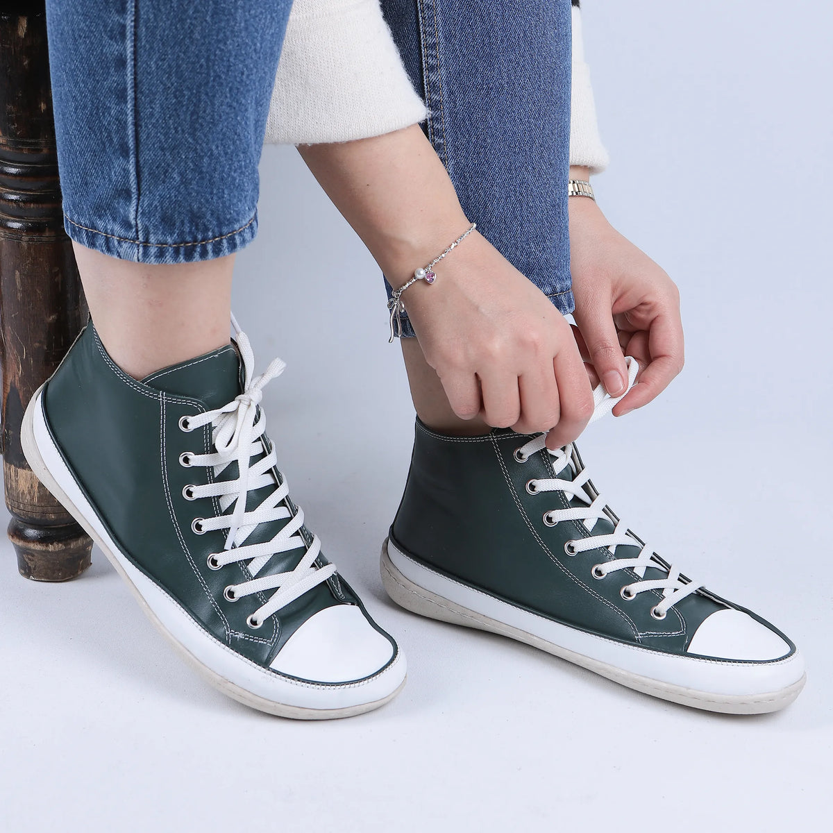 Smooth Barefoot Long Boots Converse Shoes – 6mm Rubber Sole – Green
