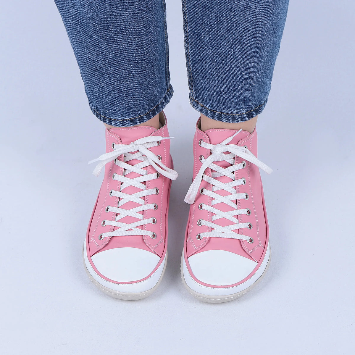 Smooth Barefoot Long Boots Converse Shoes – 6mm Rubber Sole – Pink