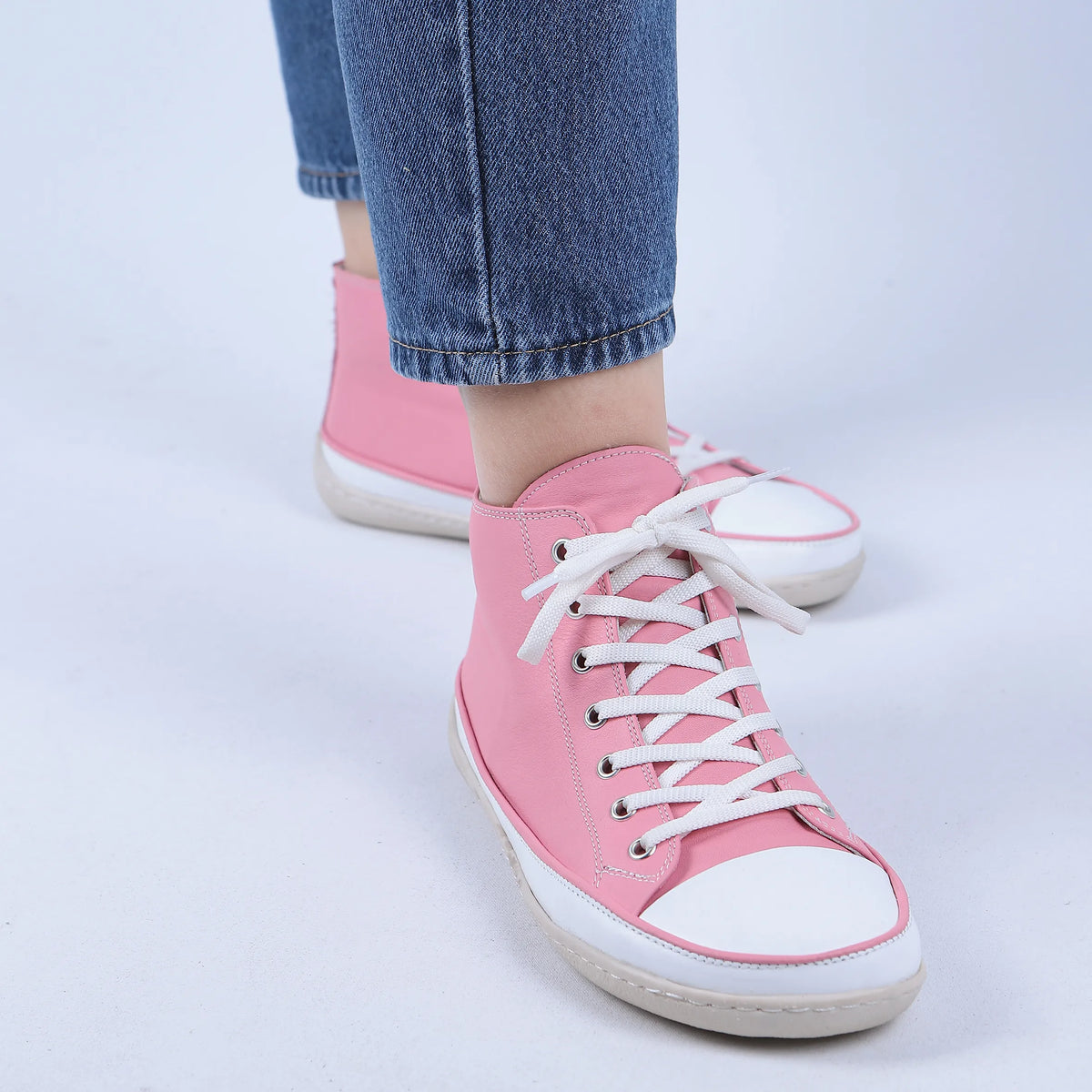 Smooth Barefoot Long Boots Converse Shoes – 6mm Rubber Sole – Pink